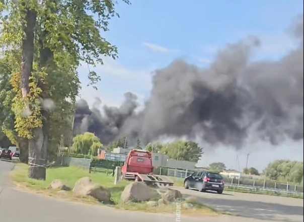 Fire in a warehouse in Przecław