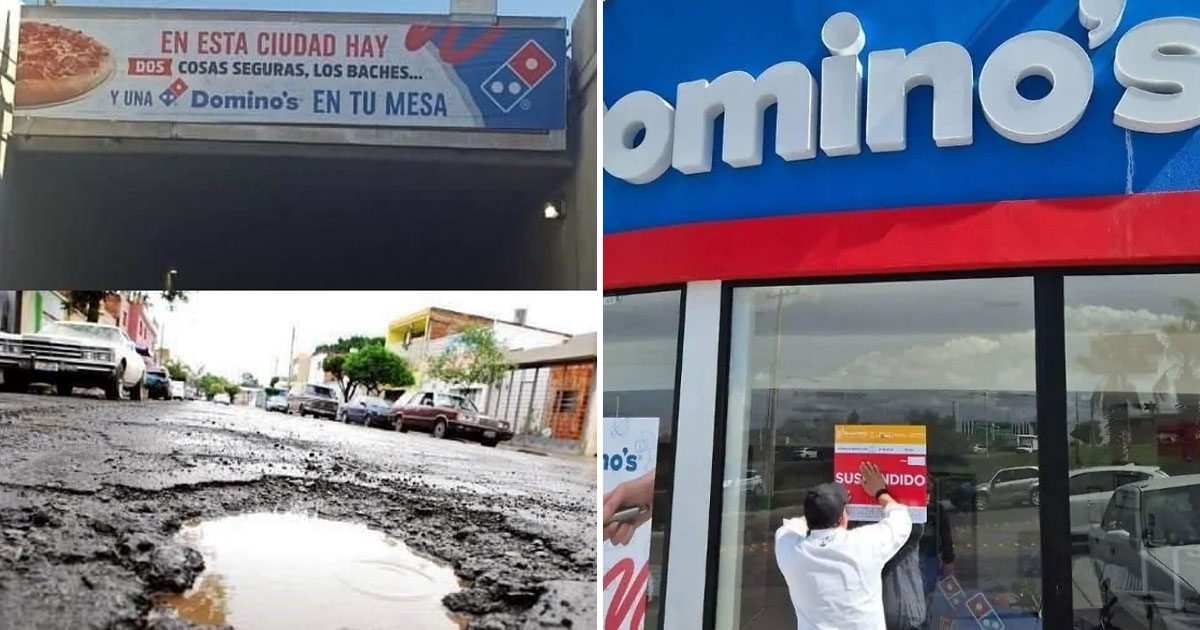 Divertente: una pizzeria a San Luis Potosí chiude per aver preso in giro le buche della città