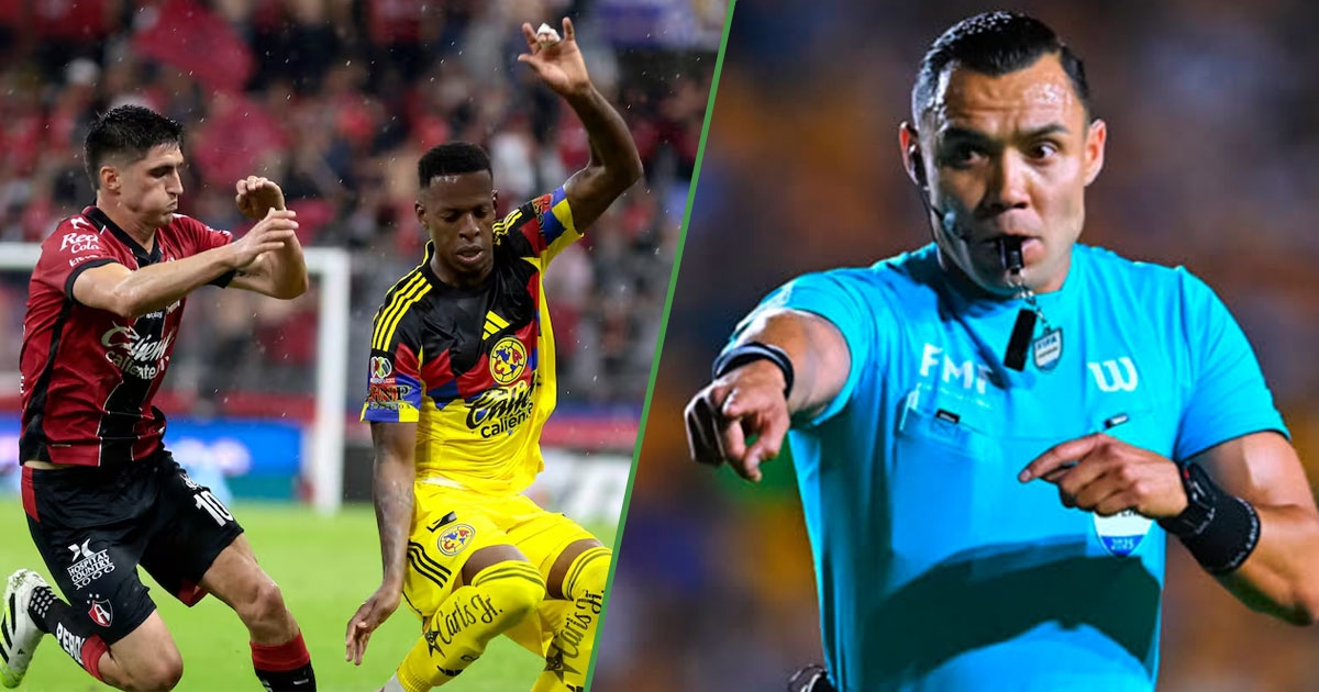 Gato Ortiz fischia un rigore per l'América perché Atlas respirava troppo forte in area.