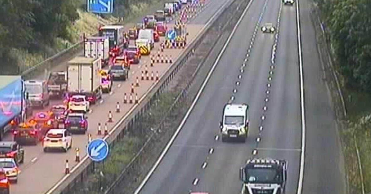 M1 traffic LIVE: Early morning mysery for motorists as they face long queues