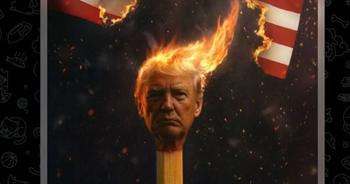 Donald Trump on fire image gleefully shared by Iran media prompts outrage