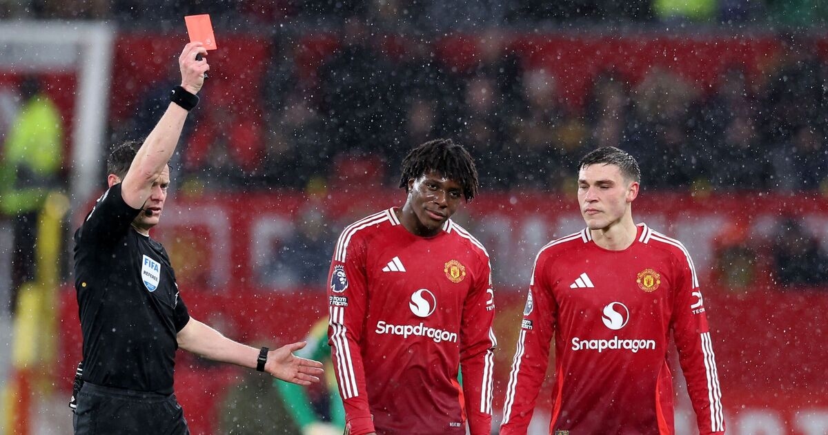 Premier League give official verdict on Patrick Dorgu red card in Man Utd v Ipswich chaos