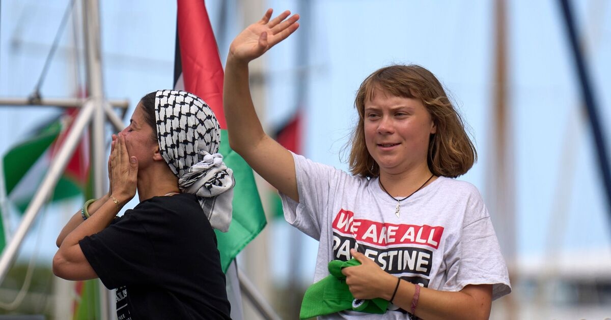 Greta Thunberg's Gaza aid boat burns after suspected drone attack