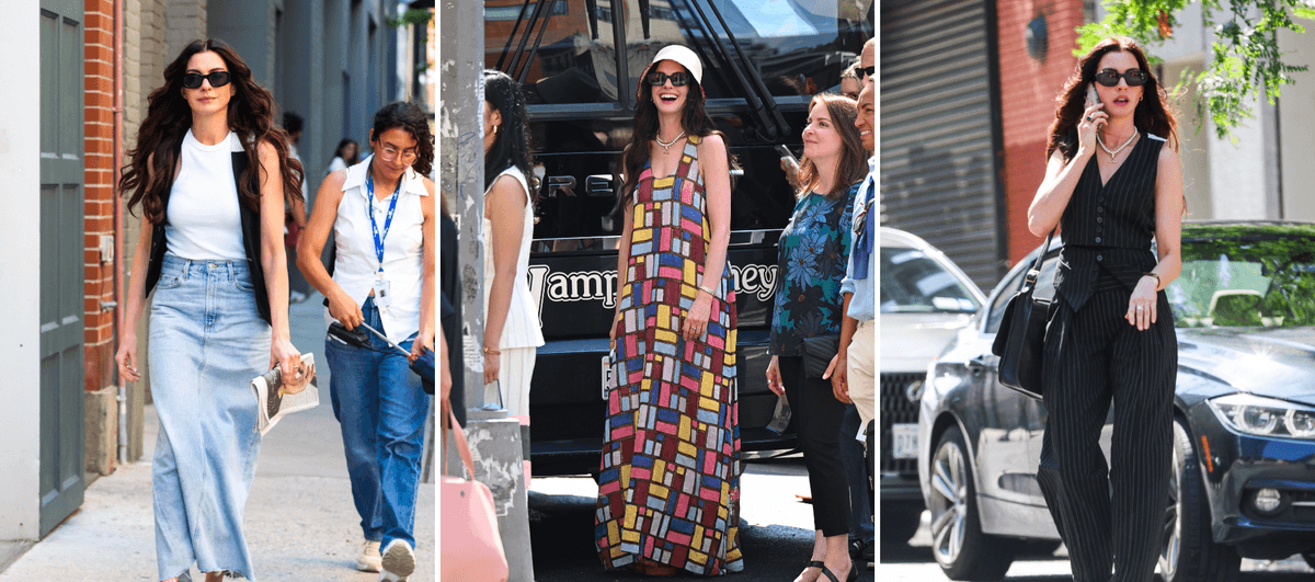 Os primeiros looks de Anne Hathaway em O Diabo Veste Prada 2 já foram divulgados — veja onde comprá-los