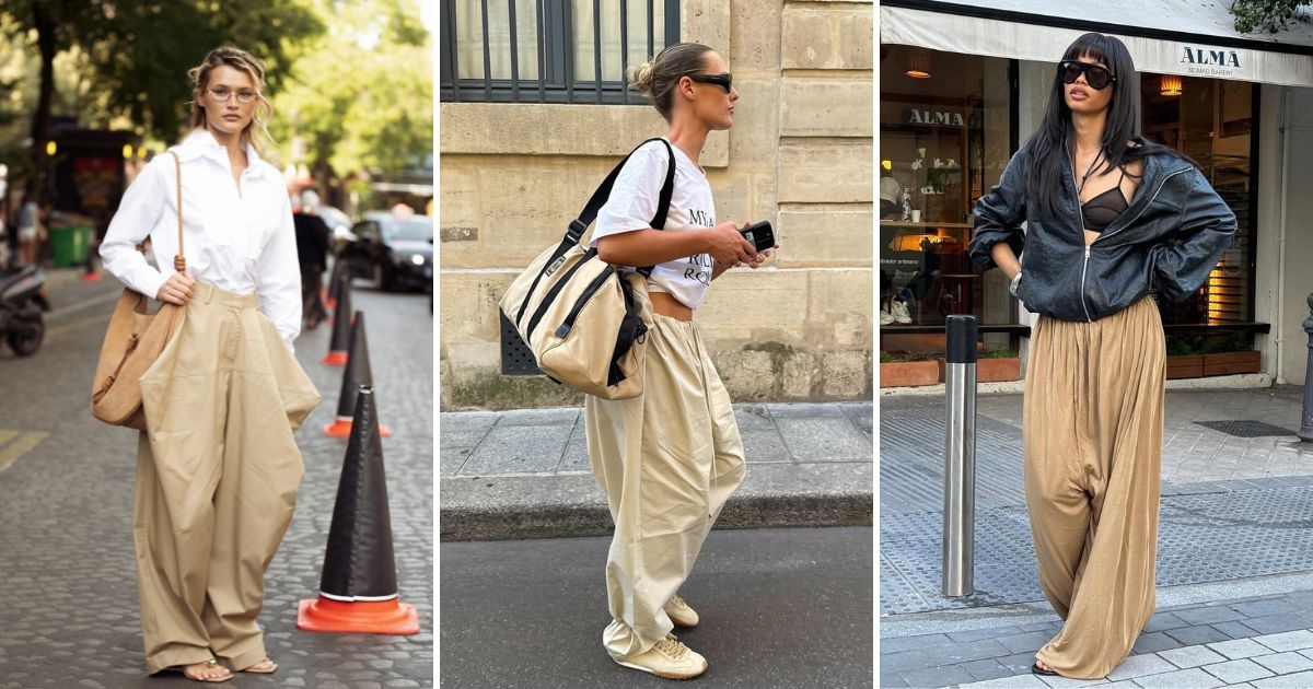 Come i pantaloni beige larghi sono diventati il nuovo capo essenziale del guardaroba