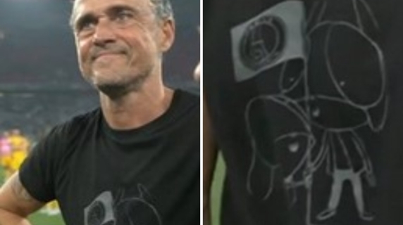 El significado del dibujo de la camiseta que lució Luis Enrique en la final