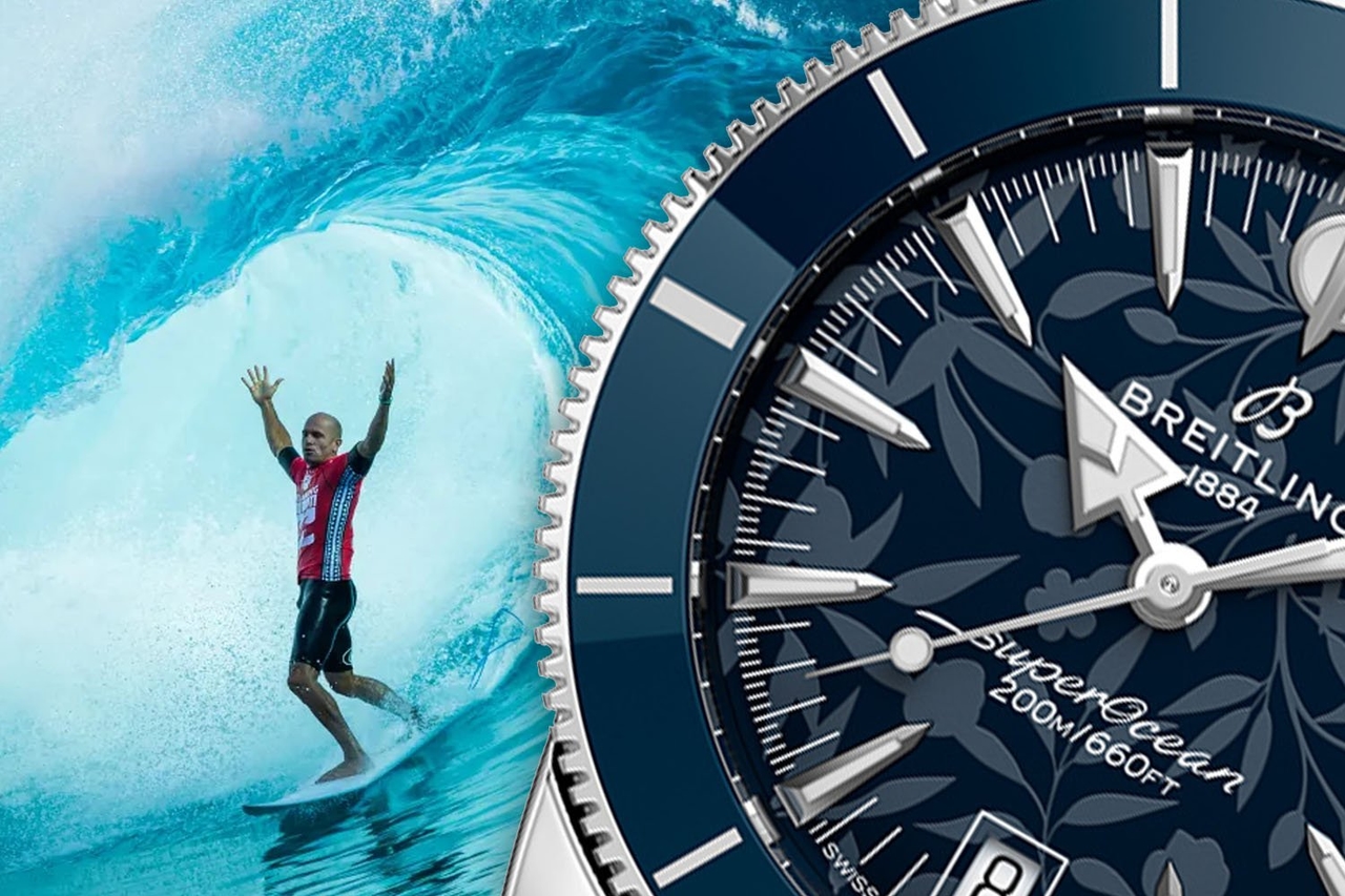 GOAT Kelly Slater recibe otro reconocimiento: su reloj Breitling exclusivo.
