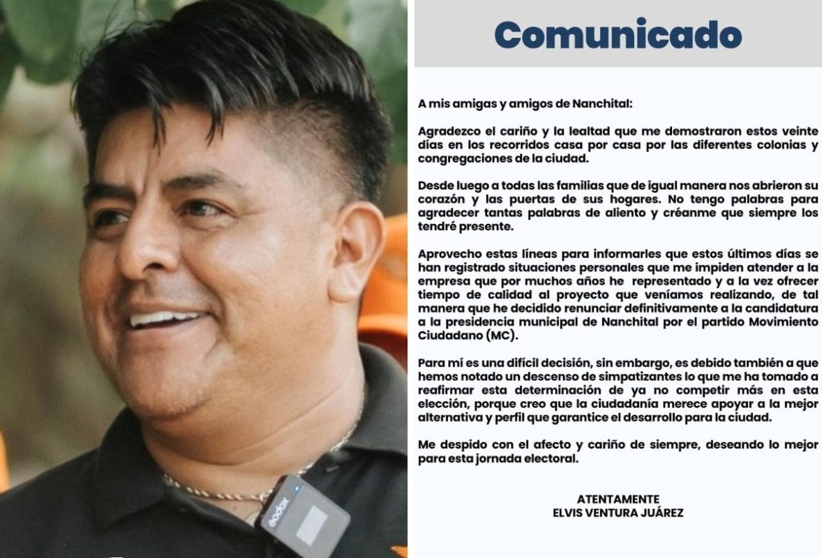 Politics is in turmoil in Nanchita! MC candidate Elvis Ventura resigns after threats and prosecutor's investigation
