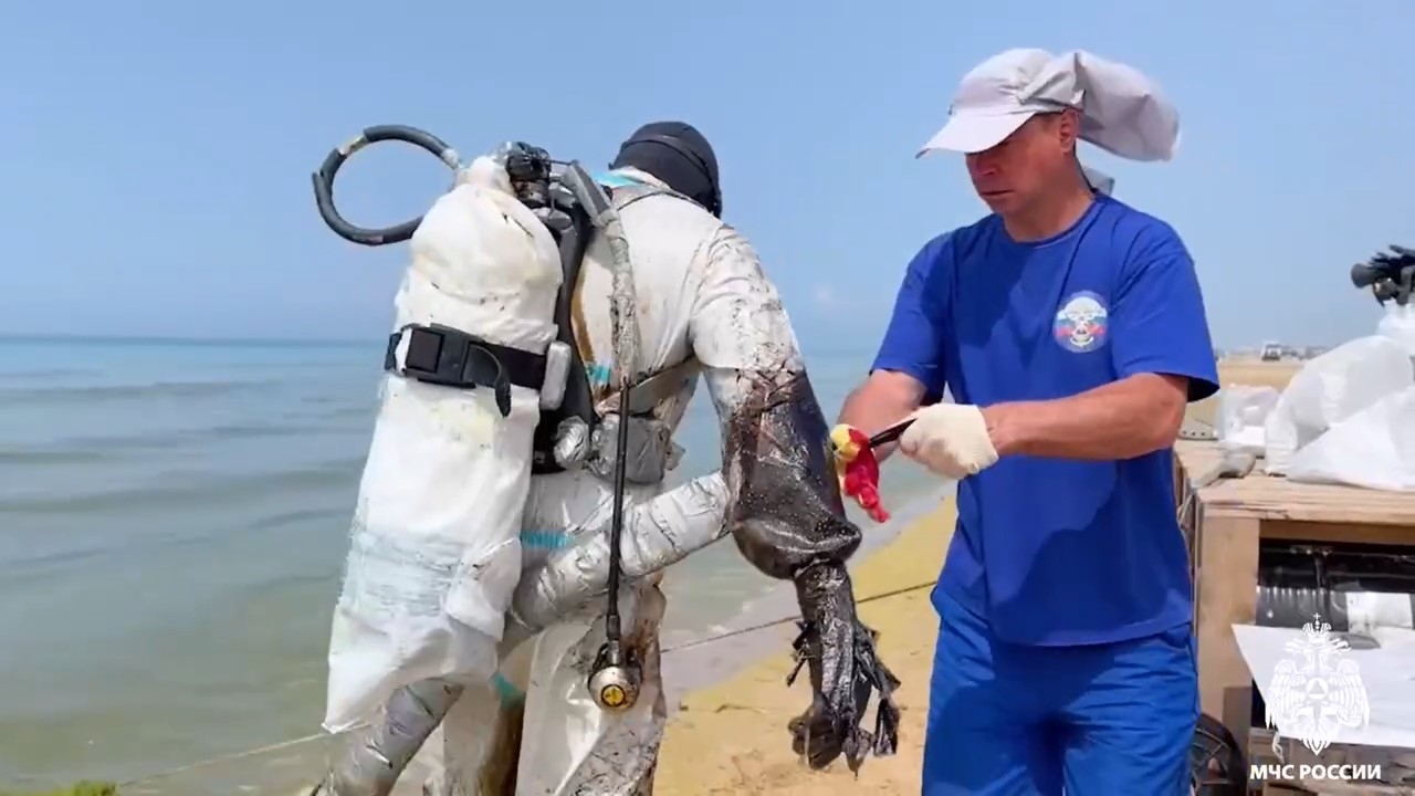 Mergulhadores de Novgorod participam da limpeza da costa do Mar Negro