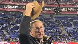 The bizarre moment a Premier League owner wears a COWBOY HAT for PSG match - amid public spat with their Qatari president Nasser Al-Khelaifi