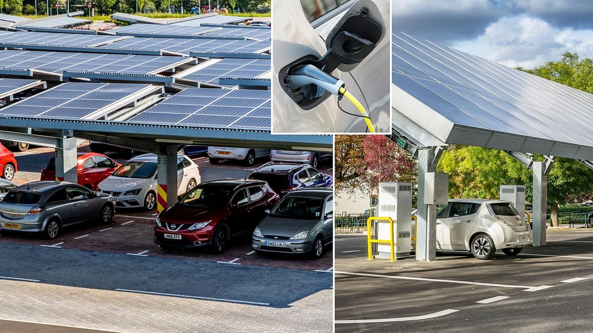 Car parks could be covered in solar panels to deliver EV charging as part of latest Net Zero push