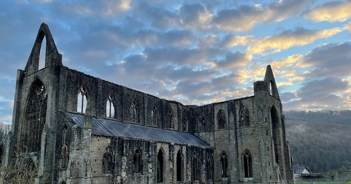 Majestic ruined abbey with famous fan nestled in serene valley next to 'enchanting' village