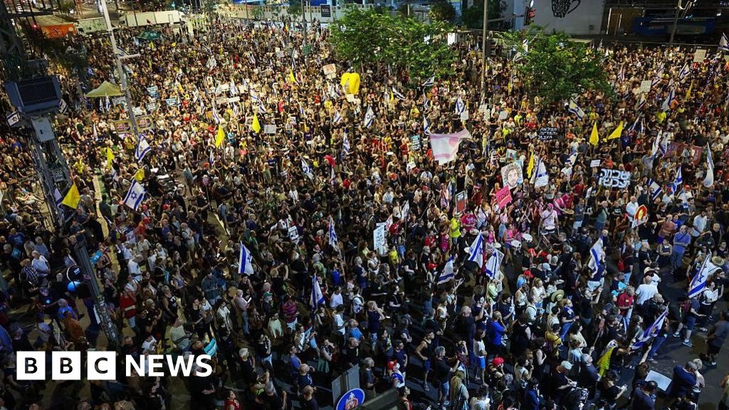 Huge crowds gather in Israel calling for hostage deal and end to Gaza war
