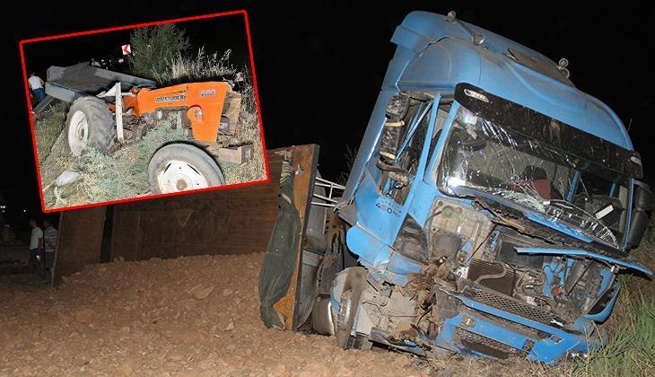 A terrible accident in Manisa! An excavation truck crashed into a tractor from behind; 1 dead, 1 injured