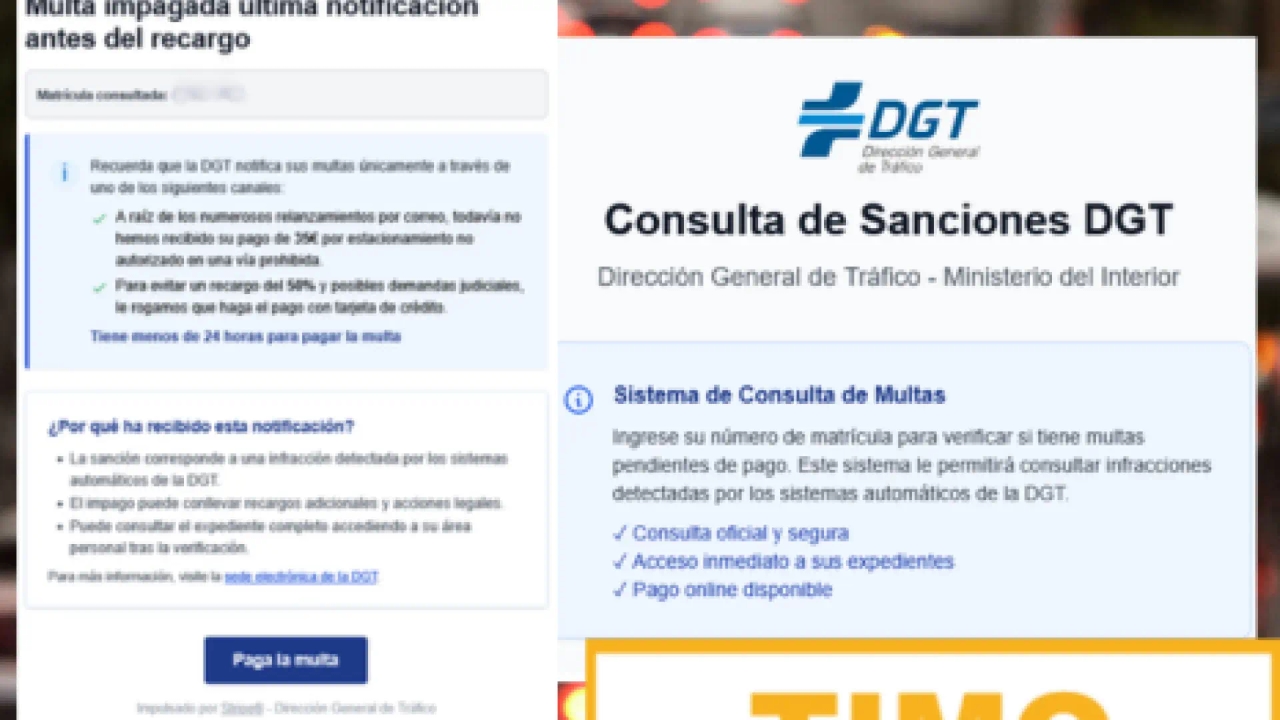 Beware of the SMS scam that supposedly warns of a "pending fine" from the DGT.