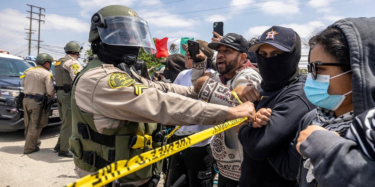 Los Angeles'ta göçmenlik uygulamalarına karşı protestocular protestolarını sürdürüyor