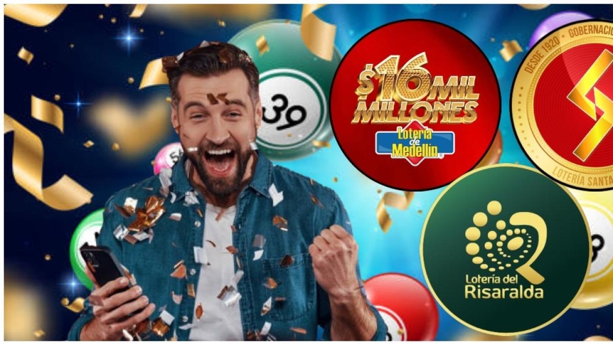 Results of the Medellín Lottery, Santander Lottery, and Risaralda Lottery from the last draw on May 16