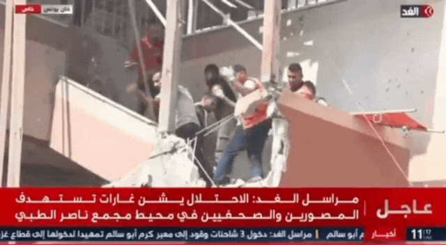 Video scioccante dell'attacco israeliano all'ospedale Nasser di Gaza: almeno 20 persone sono morte, tra cui cinque giornalisti.