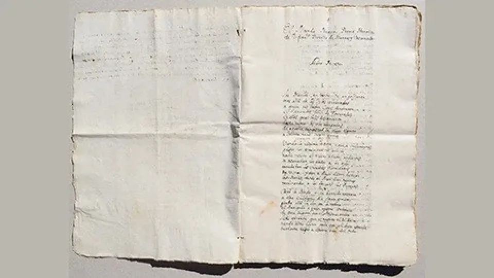 Unpublished manuscript containing poem by Portuguese diplomat discovered