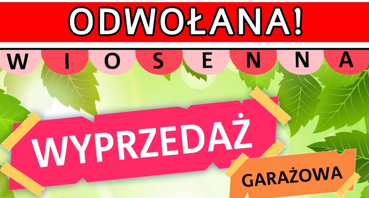 ¡Venta de garaje de primavera CANCELADA!