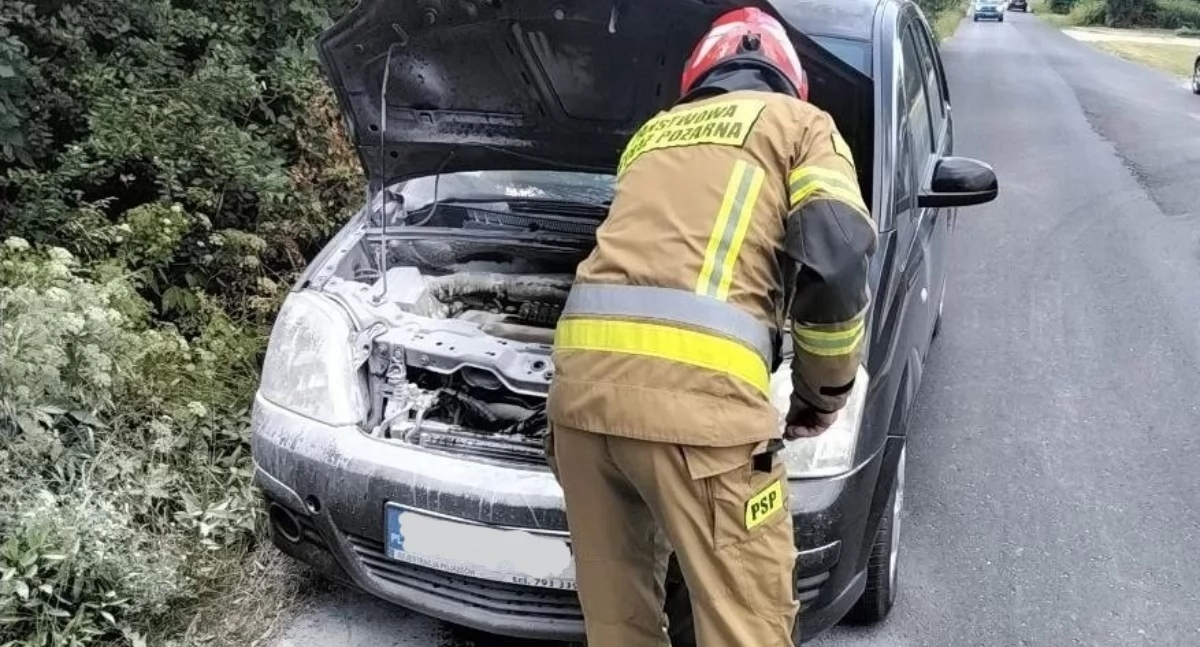 Car fire in Trzebnica