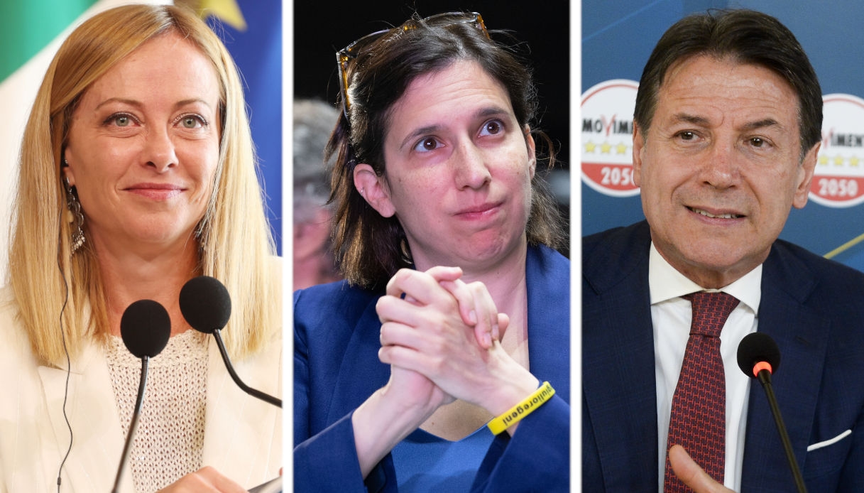 Politieke peilingen laten zien dat Meloni standhoudt, terwijl Schlein terugvalt en Conte oprukt.