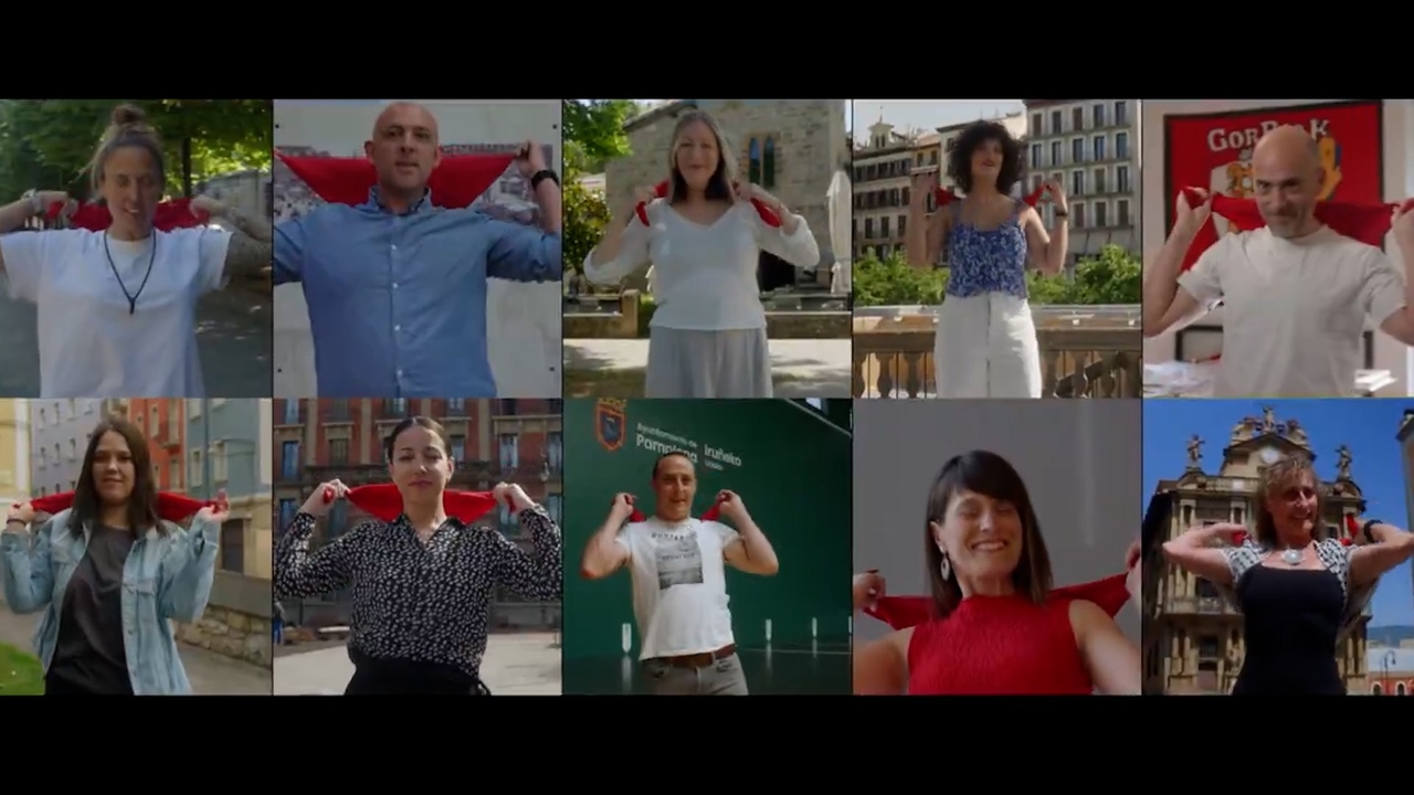 Pamplona Kent Konseyi, San Fermin festivali için boğayı, boğa koşusunu ve boğa güreşini tanıtım amaçlı bir alanda gizliyor.