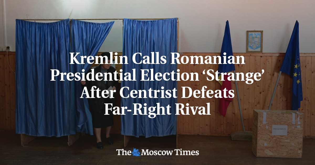 Kremlin Calls Romanian Presidential Election 'Strange' After Centrist Defeats Far-Right Rival
