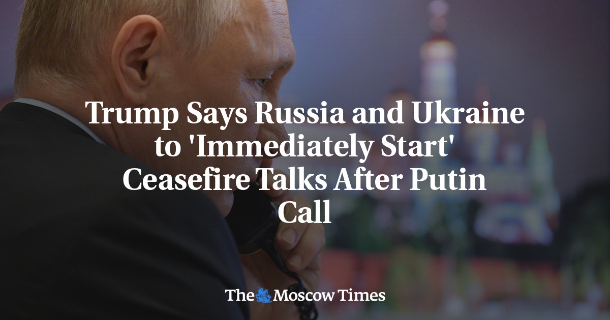 Trump mówi, że Rosja i Ukraina „natychmiast rozpoczną” rozmowy o zawieszeniu broni po telefonie Putina