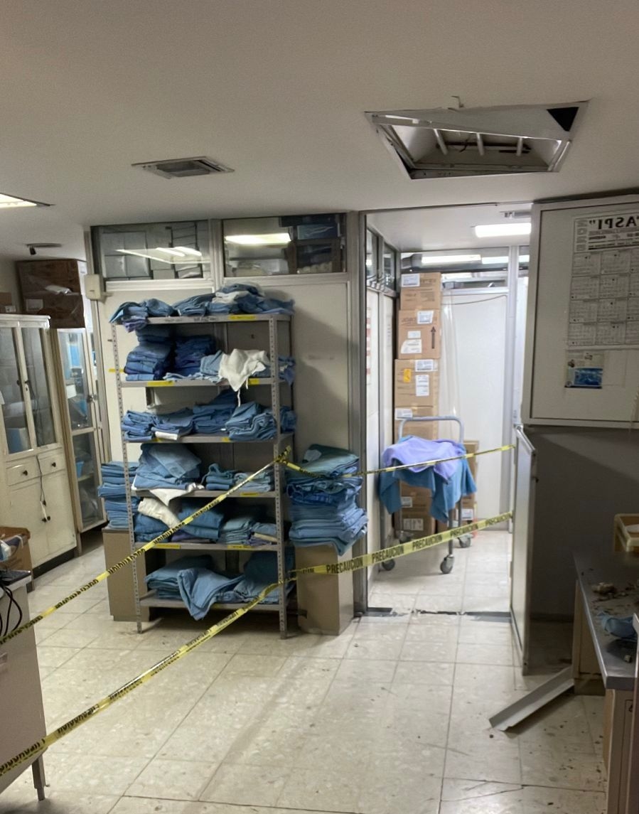 ISSSTE Gómez Palacio, con danni dovuti alla pioggia