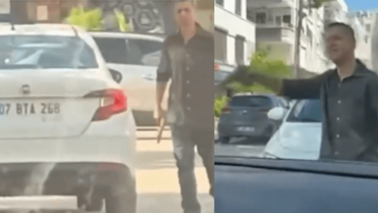 Trafik magandası kadın sürücülere silah çekti! 'İnin lan aşağı'