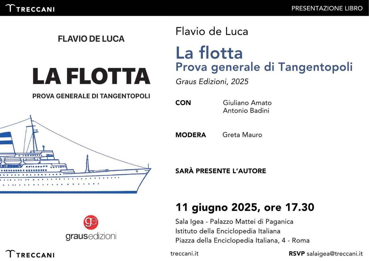 Livros, apresentação do volume 'La Flotta' de Flavio De Luca no dia 11 de junho