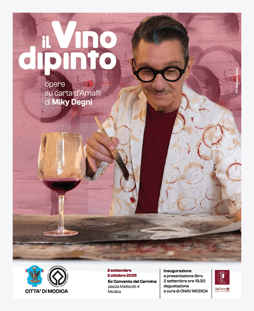 "Painted Wine", tentoonstelling van Miky Degni in Modica