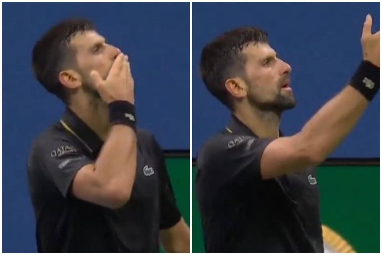 Djokovic dá show no US Open: multidão vaia, ele vence o set e manda beijos.