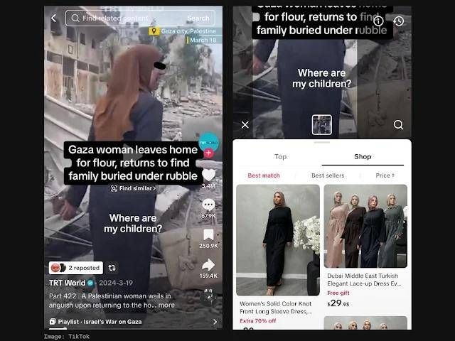 TikTok под обстрелом: в видеороликах о гуманитарной помощи в Газе появляются автоматические покупки