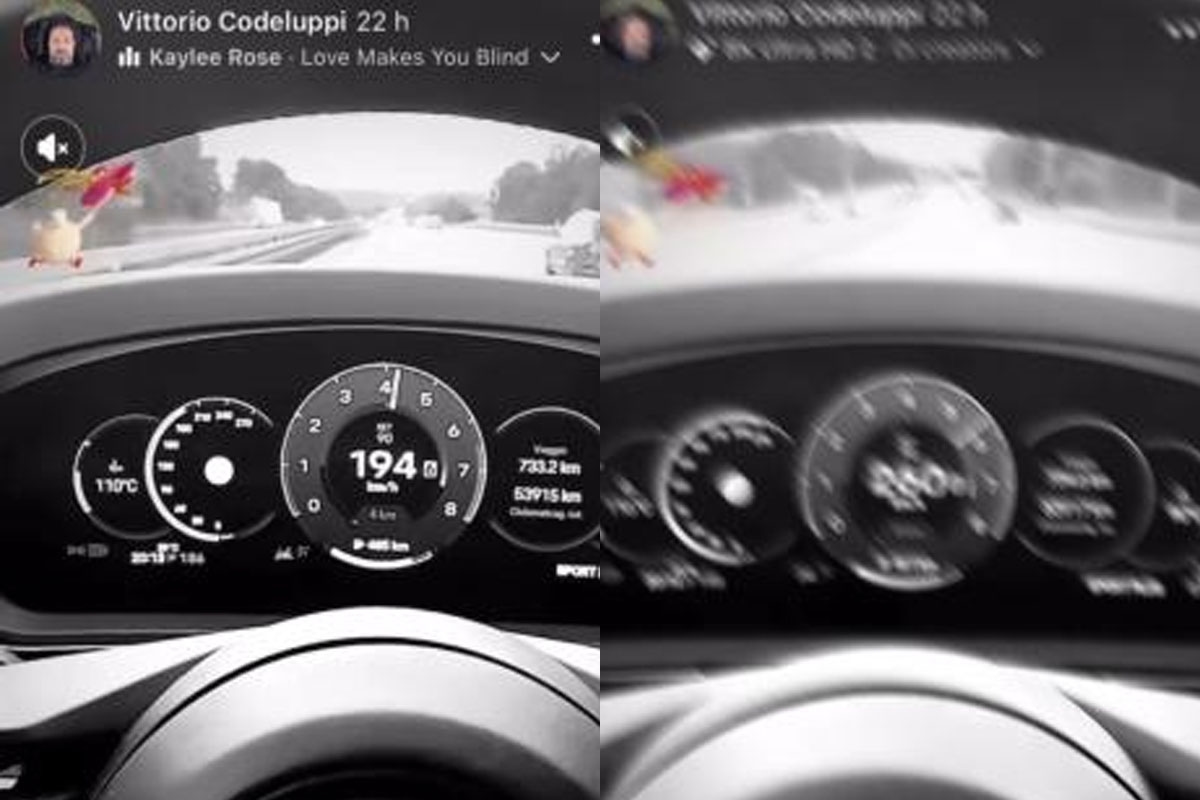 Codeluppi, Porsche'sini 252 km/s hıza çıkarıyor: Videoda, "Almanya'daydım; orada hız sınırı yok" denilerek tartışmalar yaşanıyor.