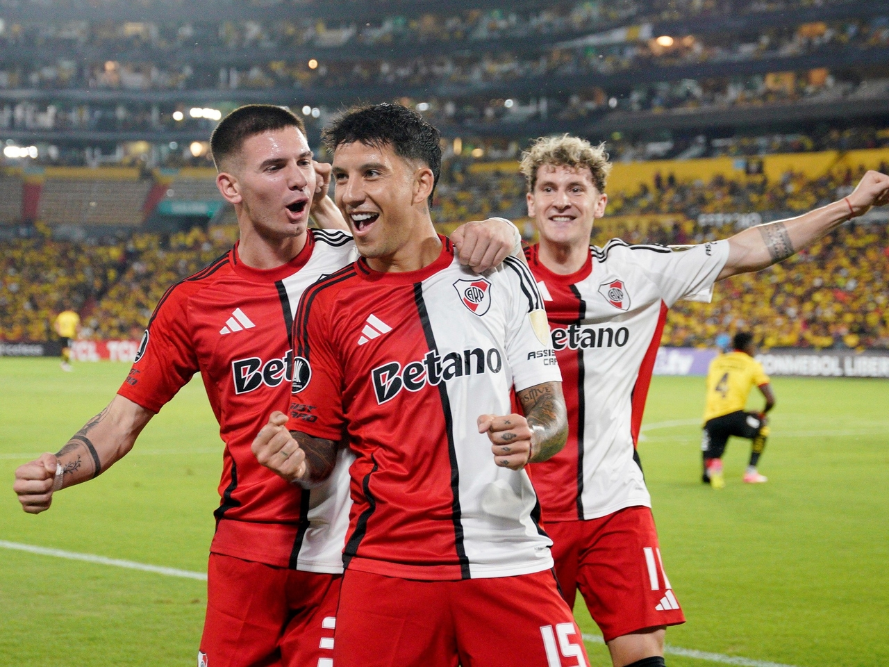 El tridente de River, en modo Champions League: a Mastantuono, Driussi y Colidio se les abrió el arco y la dan la razón al Muñeco Gallardo
