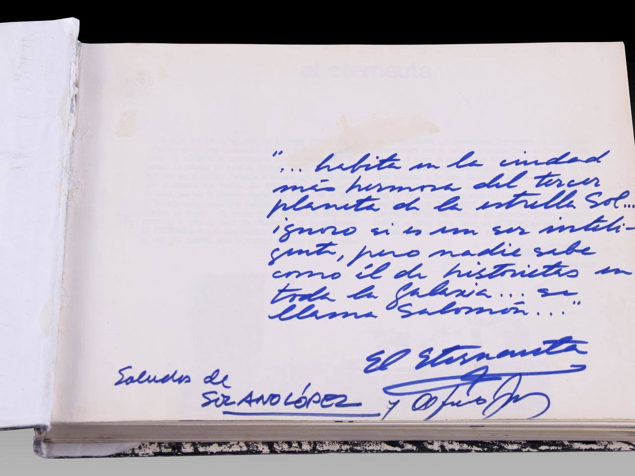 Vandaag wordt de eerste editie van El Eternauta geveild: een uniek exemplaar met een originele opdracht.
