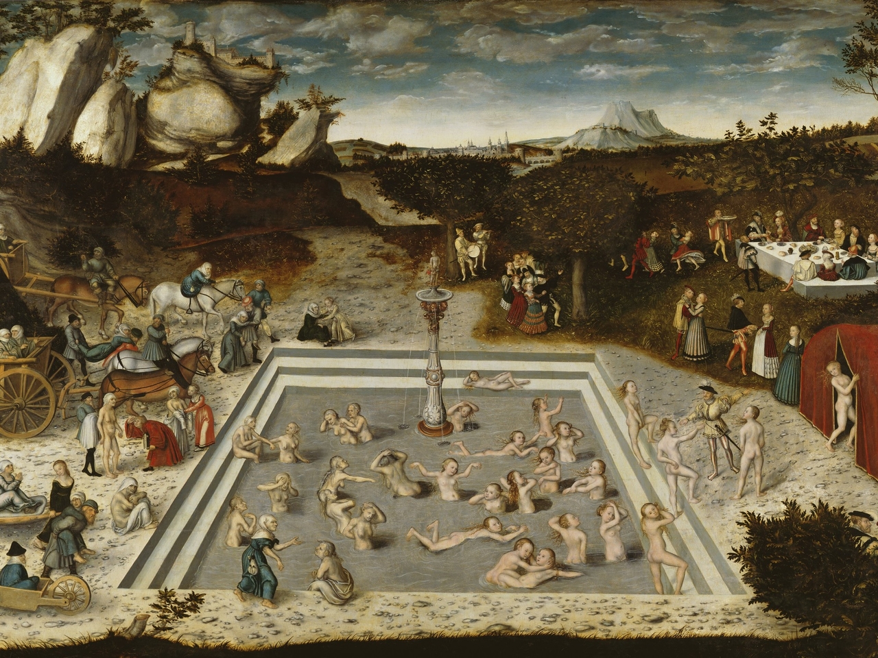 What a fountain contains besides water: love, misfortune and fortune