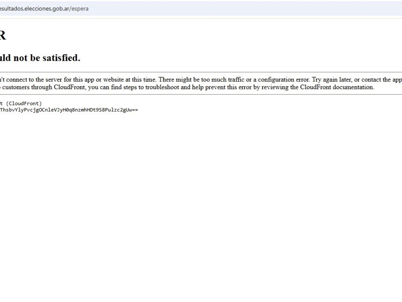 "Error 403": The 2025 election results page is down.