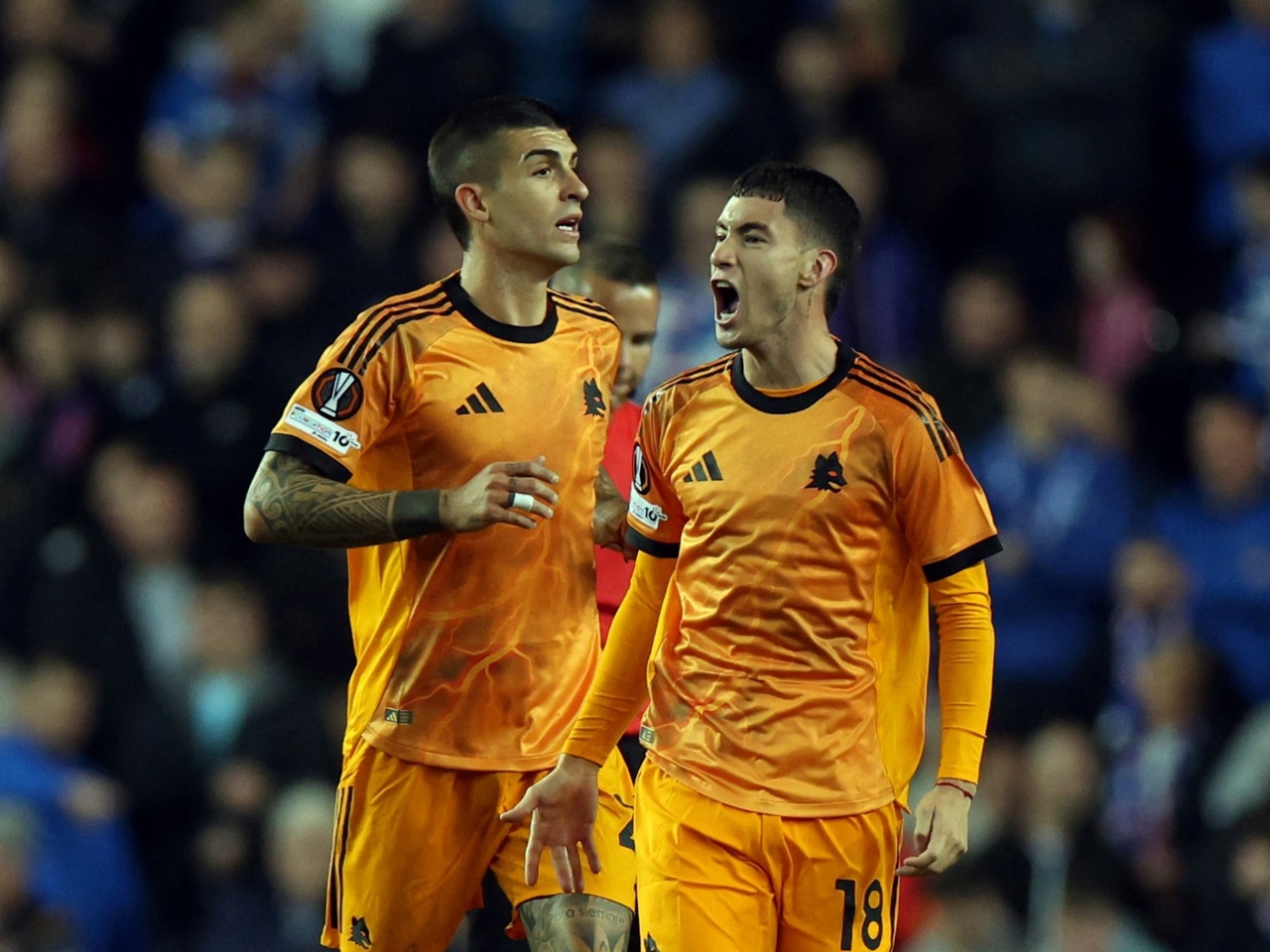 Matías Soulé zat opnieuw niet in de nationale selectie van Argentinië, maar bij AS Roma, dat Rangers versloeg in de Europa League, zette hij zijn doelpuntenreeks voort.