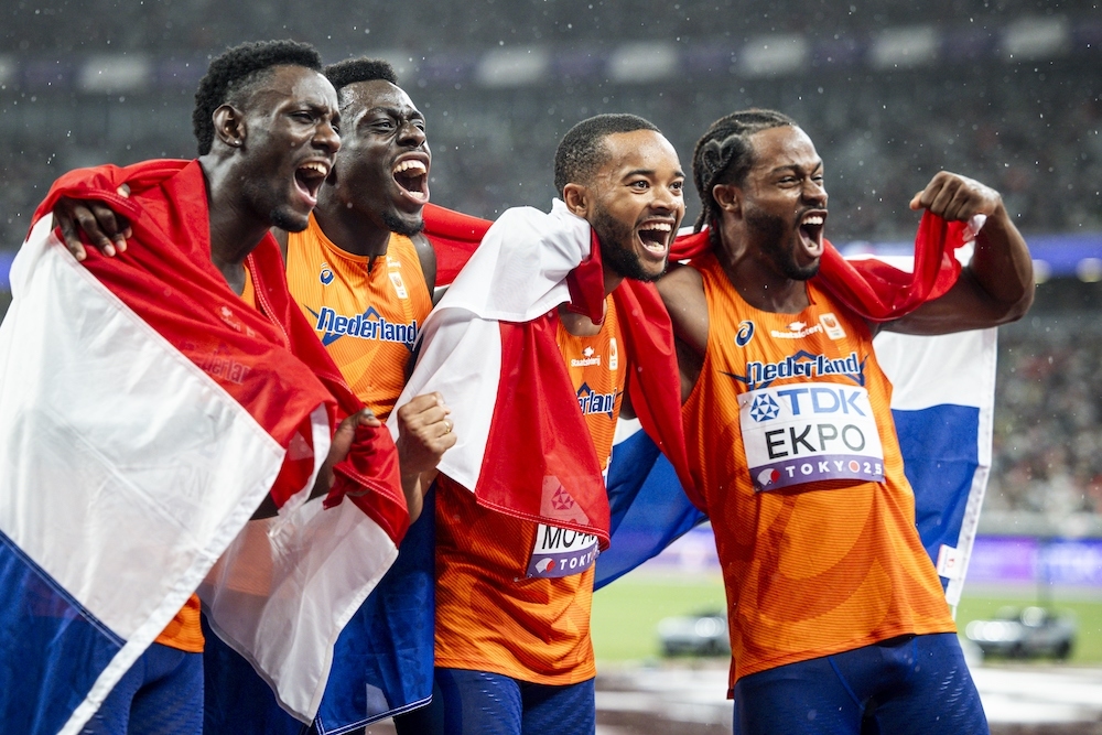 Hollandalı erkekler 4×100 metre bayrak yarışında sürpriz bronz madalya kazandı