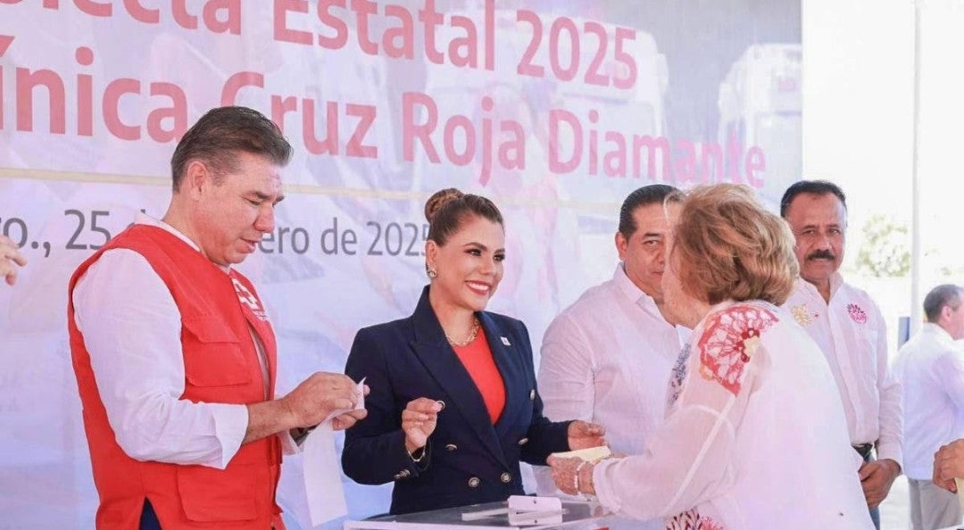 Evelyn Salgado attends the start of the 2025 State Collection of the Mexican Red Cross