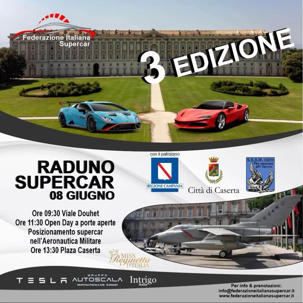 Ferrari en Lamborghini: supercarrally op zondag in Caserta