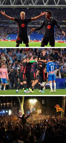Barça celebrates domestic treble