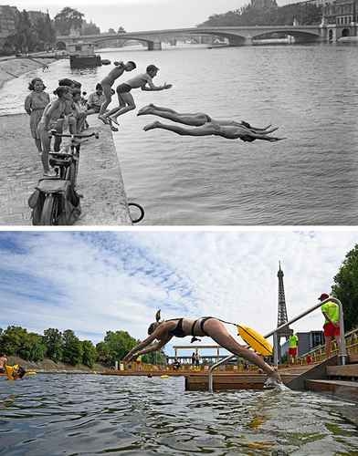 Zwemmers in de Seine