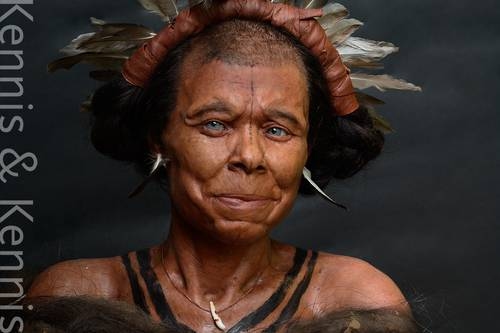 Reproduced face of a woman who lived 10,500 years ago