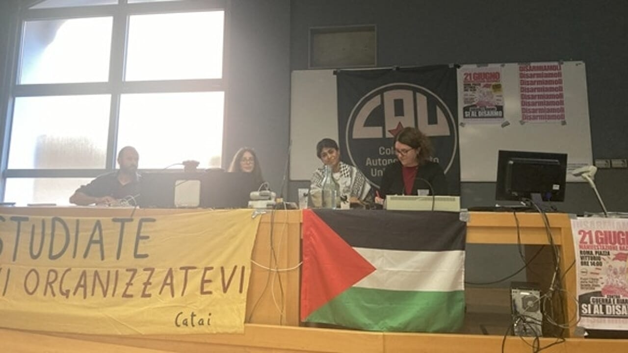 Eurodeputada franco-palestina Rima Hassan em Pádua: o encontro