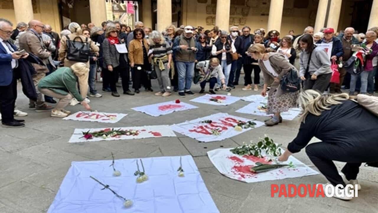 "Basta de bombas en Gaza": 500 personas en el centro de Padua para pedir la paz