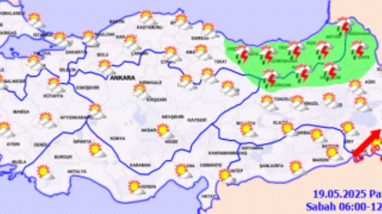 Landesweite Wettervorhersage 19. Mai 2025